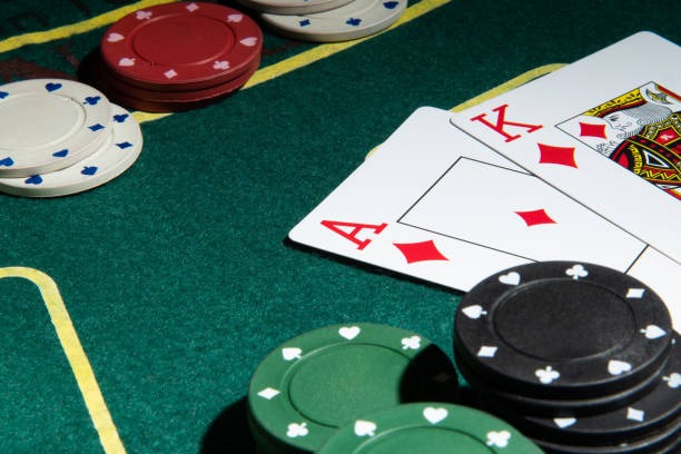 Live dealer at gelas togel BandarQ blackjack table with professional studio setup